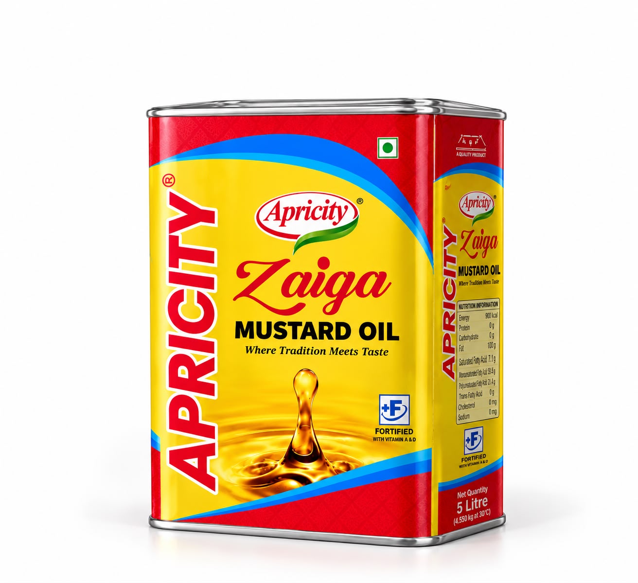 APRICITY ZAIQA MUSTARD OIL 4500ML TIN